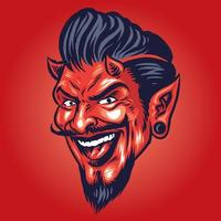 smiling devil head vector