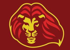 Lion Head mascot with blowing hair vector