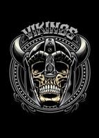 skull of viking warrior vector