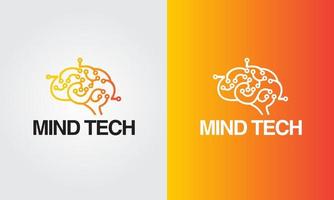 Technology Brain Creative Logo Design vector