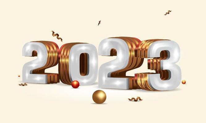 White and Golden 3d 2023 Design