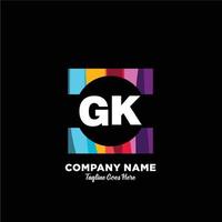 GK initial logo With Colorful template vector. vector