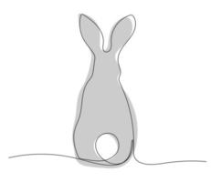 Continuous one line drawing of Bunny or Rabbit vector