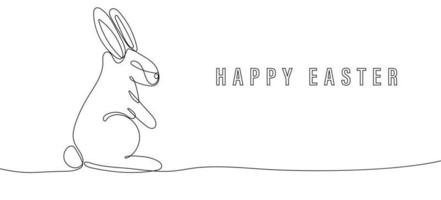 Continuous line drawing of easter rabbit vector