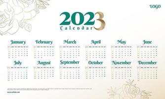 Beautiful Floral Background 2023 Calender vector