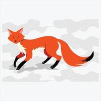 Fox cute animal illustration vector flat design