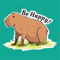 Cute Capybara Masbro Enjoy Summer Good Vibes vector