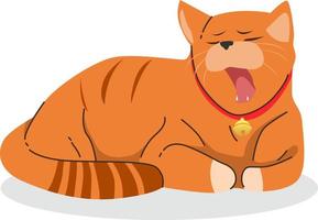 Orange cute cat animal flat illustration design vector