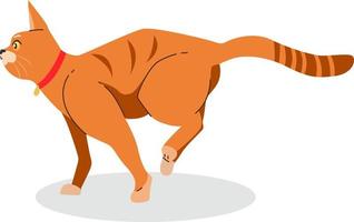 Orange cute cat animal flat illustration design vector