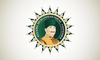 Iqbal Day With Beautiful Pattern Logo Design vector