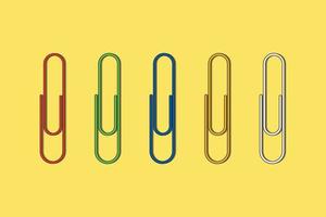 Colorful paper clips icon realistic style vector