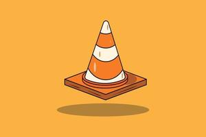Illustration of a road divider cone vector