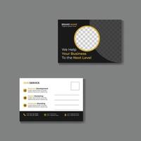 Corporate postcard design template.  Corporate Business Postcard Template Design,  Simple and Clean Modern Minimal Postcard Template,  Business Postcard Layout vector