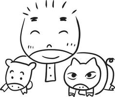 dibujos animados garabatear perfil kawaii anime colorante página linda ilustración dibujo acortar Arte personaje chibi manga cómic vector