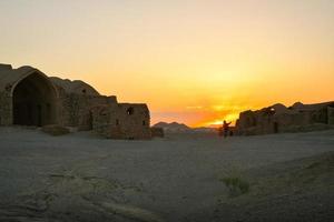 Yazd, Iran, 2022 - Ruins of Zoroastrians Dakhmeh Towers of Silence in Yazd city photo