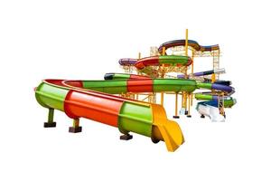 Aquapark slides isolated on white background included clipping path. photo