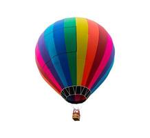 Colorful Hot Air Balloon Floating Isolated On White Background Included Clipping Path photo
