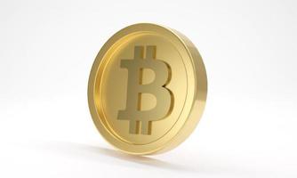 Coin bitcoin on a white background. 3d rendering photo