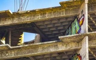 Huge gigantic construction stop building ruin in Puerto Escondido Mexico. photo