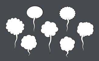 Set of comic speech balloons on grey background. Vector Illustration.