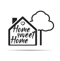 Real Estate HOME SWEET HOME logo. Vector outline Icon.