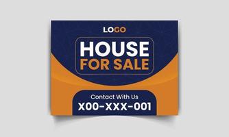 Modern yard sign or signage design template for outdoor home sale. easy to use for real estate company business vector