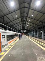 Surakarta, Indonesia. October 13, 2022. The situation of Solobalapan Station at night photo