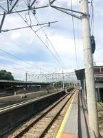 Sukoharjo, Indonesia. October 11, 2022. Empty platform condition at Gawok Station photo