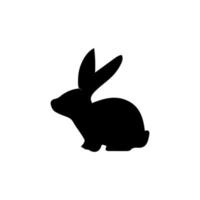 Rabbit icon, easter bunny animal symbol. Linear style sign for mobile concept and web design. Rabbit symbol logo illustration. vector graphics - Vector. Black side silhouette of a rabbit.