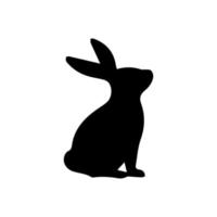 Rabbit icon, easter bunny animal symbol. Linear style sign for mobile concept and web design. Rabbit symbol logo illustration. vector graphics - Vector. Black side silhouette of a rabbit.