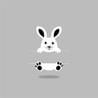 Rabbit icon, easter bunny animal symbol. Linear style sign for mobile concept and web design. Rabbit symbol logo illustration. vector graphics - Vector. Black side silhouette of a rabbit.