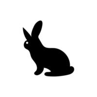 Rabbit icon, easter bunny animal symbol. Linear style sign for mobile concept and web design. Rabbit symbol logo illustration. vector graphics - Vector. Black side silhouette of a rabbit.