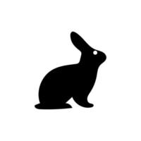 Rabbit icon, easter bunny animal symbol. Linear style sign for mobile concept and web design. Rabbit symbol logo illustration. vector graphics - Vector. Black side silhouette of a rabbit.