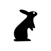 Rabbit icon, easter bunny animal symbol. Linear style sign for mobile concept and web design. Rabbit symbol logo illustration. vector graphics - Vector. Black side silhouette of a rabbit.