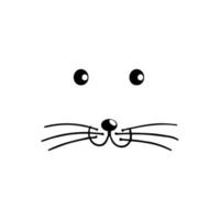 linda Conejo nariz minimalista negro en blanco vector ilustración. linda Conejo icono. animal nariz y dientes logo para veterinario o mascota tienda. Doméstico animal símbolo. liebre dientes dibujo. linda conejito sello