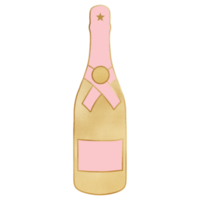 oro y rosado botella de vino con etiqueta png