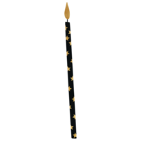 Black And Gold Star Party Candle png