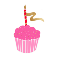 cupcake de aniversário rosa png