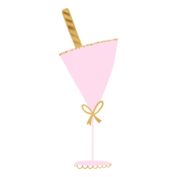 Pink And Gold Party Glass png