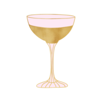 Pink And Gold Alcohol Glass png