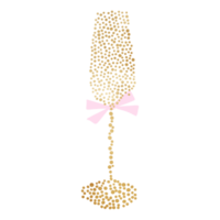 Golden Dots Champagne Glass png