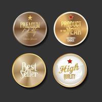 Collection of golden badge high quality vector illustration