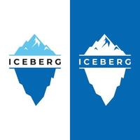 resumen geométrico ártico iceberg logo diseño minimalista vector ilustración.