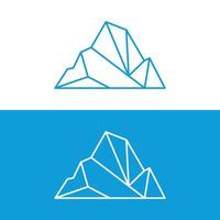 resumen geométrico ártico iceberg logo diseño minimalista vector ilustración.