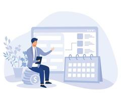 Financial software concept, e-invoicing service, shopping online, check out transaction, cash rebate, flat vector modern illustration