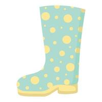 doodle flat clipart rubber boot with polka dots vector