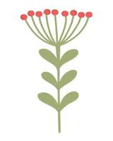 Doodle flat clipart sprig with berries. Easy to change color. vector