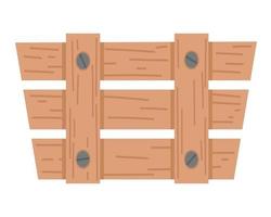 garabatear plano clipart de madera caja para jardinería vector