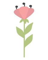 Doodle flat clipart cute flower. Easy to change color. vector