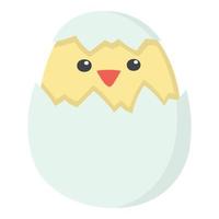 doodle flat clipart cute little chick in egg shell vector